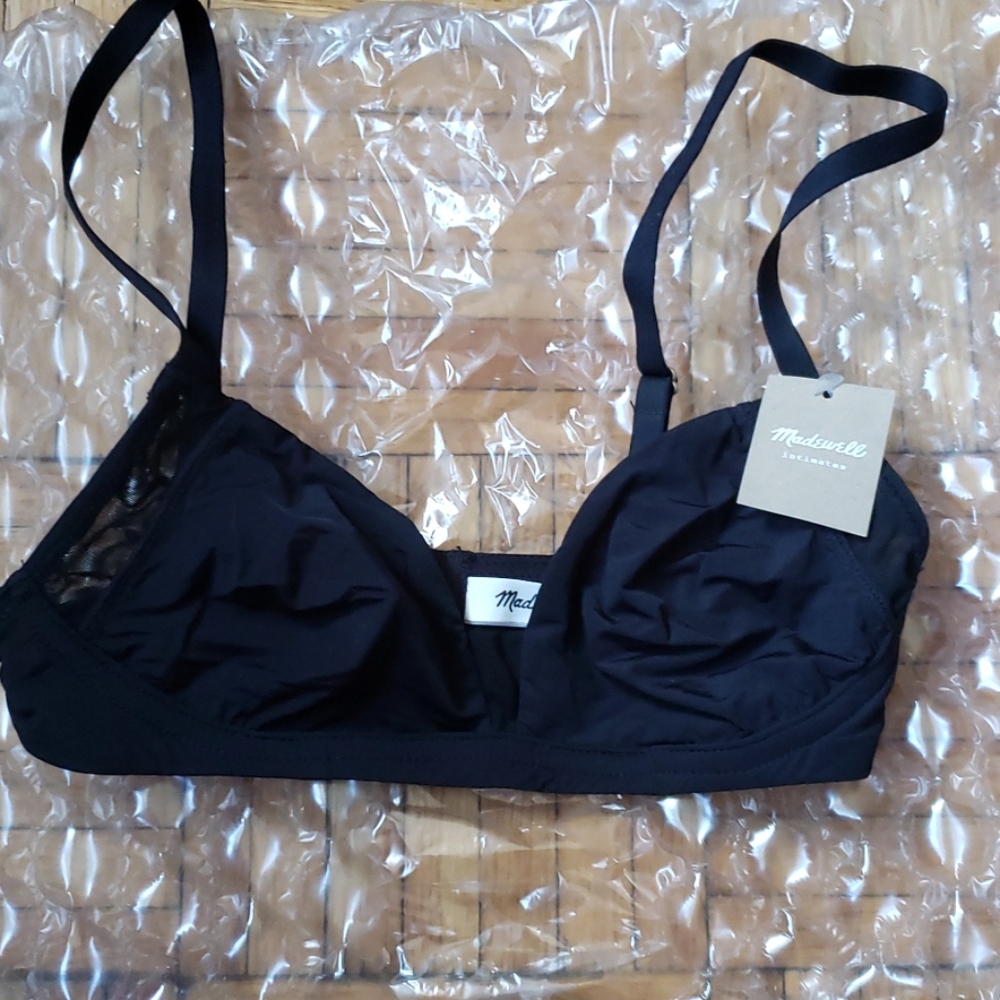 Nwt! Madewell Mesh-Trimmed Sammie Bralette - Picture 2 of 6